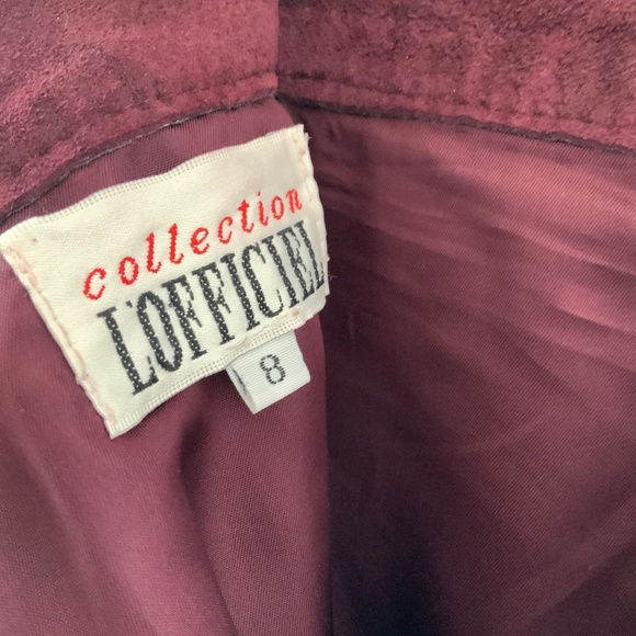 Superb Dark raspberry / burgundy Suede skirt - Picture 6 of 6